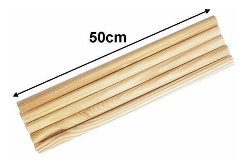 Barra plana de madera de pino con 10 varillas, 12 mm x 50 cm