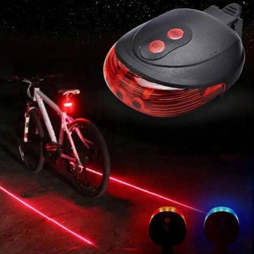 Linterna Led Luz Laser Bicicleta Inalambrica Recargable Refl
