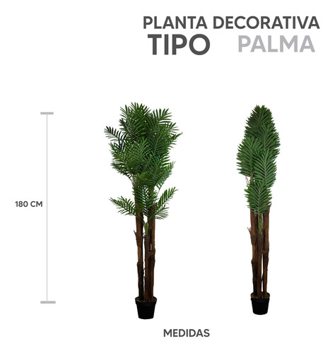 Kit 2 Plantas Artificiales Tipo Palma 180cm Recepcion