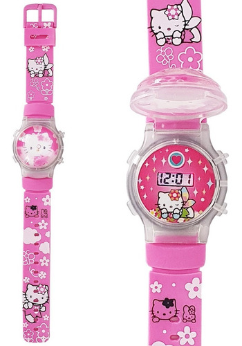 Reloj Niñas Digital Luces Tapa Infantil Hello Kitty Conejo3d