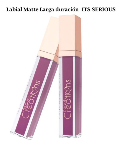 Imagen 3 de 5 de Labial Larga Duración Matte Its Serious Beauty Creations