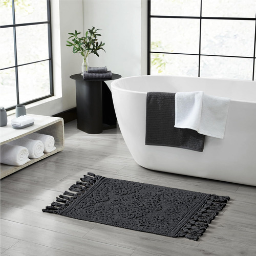 Jean Pierre - Ricardo Bath Mat, Alfombras De Baño Con Flecos