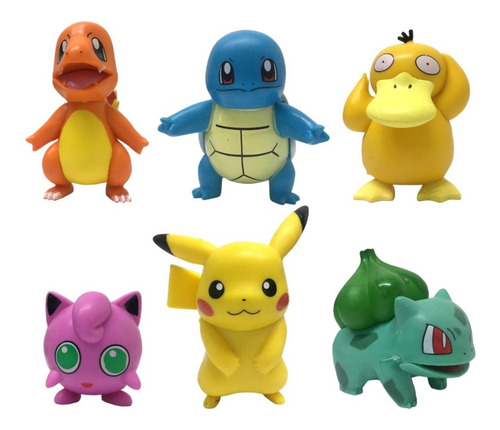 Pokemon Coleccion 6 Figuras Pikachu Charmander Squirtle