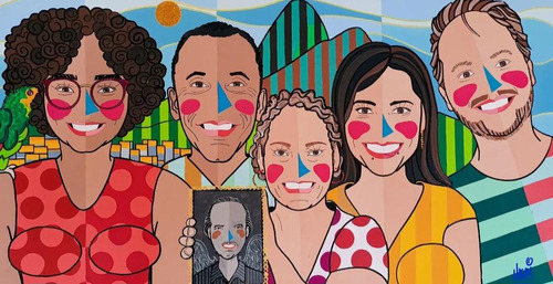 Quadro De Família 100 X 150cm. Por Veridianaartistaplastica
