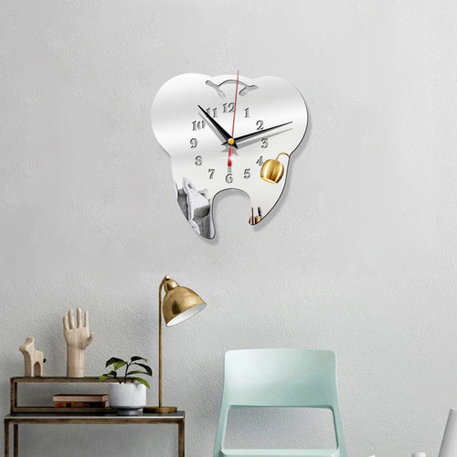 Relojes De Pared De Acrílico Número Árabe Dientes Plata