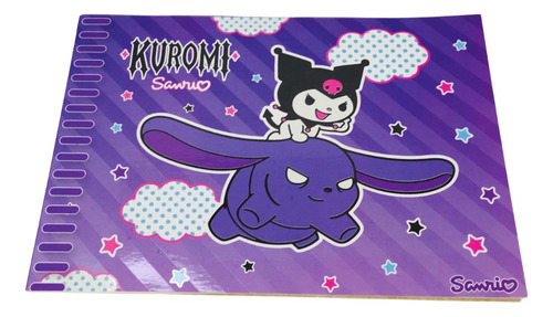 Croquera Con Stickers Para Colorear Y Dibujar Sanrio Kuromi 