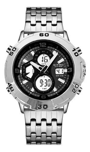 Reloj G-force Original Al172 Digital Acero Hombre + Estuche