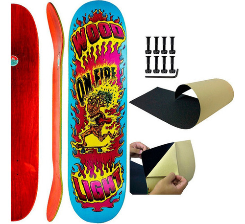 Shape Skate Woodlight 8.0 Lixa Emborrachada Parafuso Base