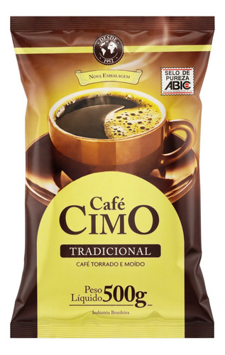 Café Torrado e Moído Tradicional Café Cimo Pacote 500g