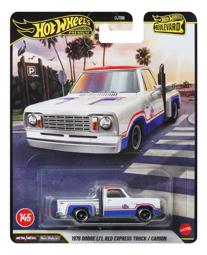 Carrinho Miniatura Hot Wheels Premium JHW27 Boulevard 1978 Dodge Li'L Red Express Truck Mattel