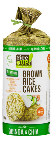 Biscoito de Arroz Integral Quinoa e Chia Rice Up Pacote 120g