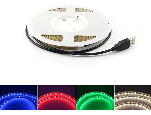 Tira De Luz Led Usb De 5 V, 5 M, Smd 3528, Con Cinta 3m Para