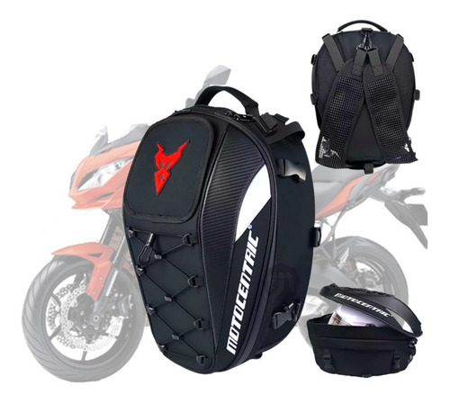 Mochila Baú Bagageiro Para Moto 37 Litros Cor Vermelho