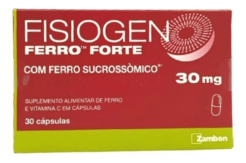 Fisiogen Ferro Forte 30mg Com 30 Cápsulas 