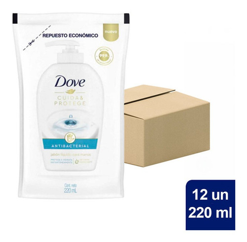 Pack X 12 Un Dove Jabon Liquido Antibacterial Doyp X 220 Ml