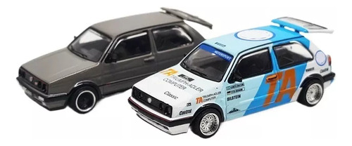 Auto De Carreras Pop Modelo 1:64 Golf Gti Mk2 Fundido A Pres