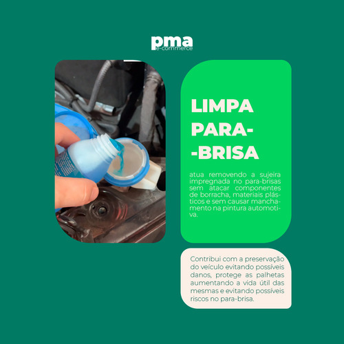Limpa Para-brisa Seca Rápido Remove Resíduos Gordura 06 Unds