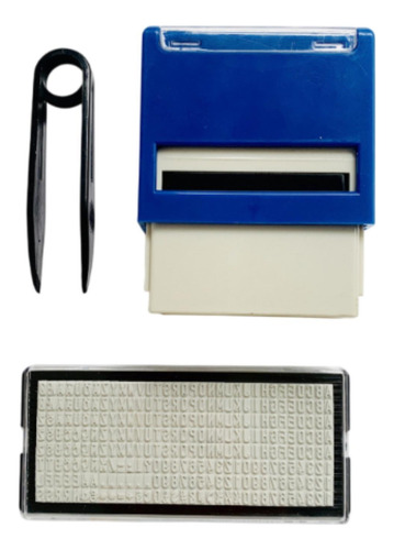 Kit De Carimbo Faça Você Mesmo Com Carimbo 18mmx47mm Azul