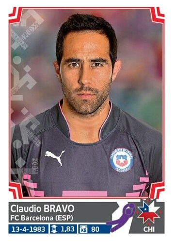 Lámina Album Copa America Chile 2015 Claudio Bravo Reciclado