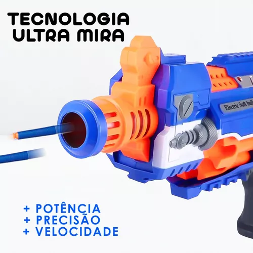 Arma De Brinquedo Nerf Metralhada Automática Lançadora Com 20 Dardos