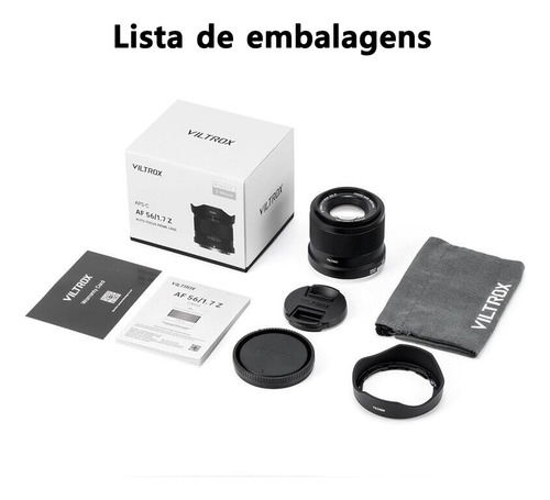 Lente Viltrox Af 56mm F1.7 E-mount Aps-c Para Câmeras Sony