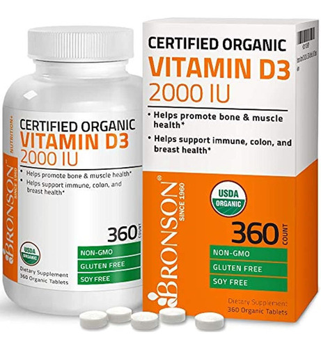 Bronson Vitamina D3 2000 Ui Para Apoyo Inmunológico