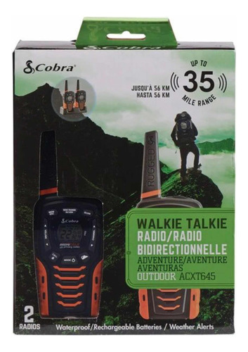 Radio Walkie-talkie Cobra Acxt645 Hasta 56 Km Waterproof