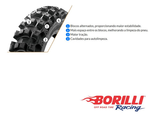 Pneu Traseiro Crf230/250f/xr 200 Borilli 110/100-18 Exc