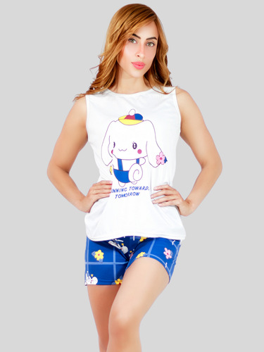 Ropa Para Dormir Mujer Verano Short + Blusa Pijama Fresca