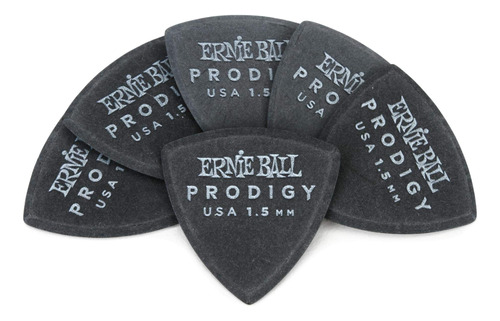 Púas De Guitarra Ernie Ball Prodigy, Escudo, Negras De 1,5 M