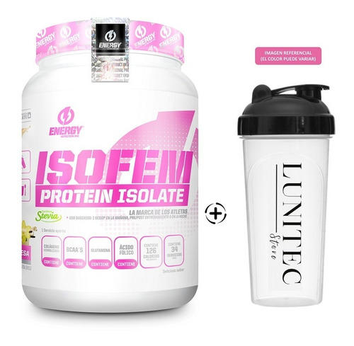 Proteina Energy Nutrition Isofem 1.2kg Vainilla + Shaker