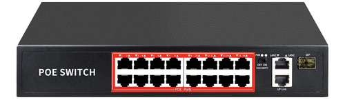 Interruptor Poe Con 16 Puertos Poe + 2 Gigabit De Enlace Asc