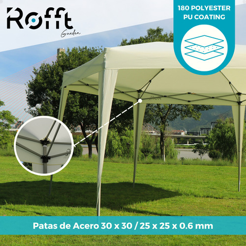 Gazebo Rofft Carpa Hexagonal Xl Exterior Armado Rapido Rofft