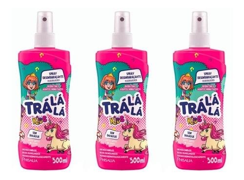 Imagem 1 de 1 de Tralálá Hidrakids Spray Desembaraçante 300ml (kit C/03)