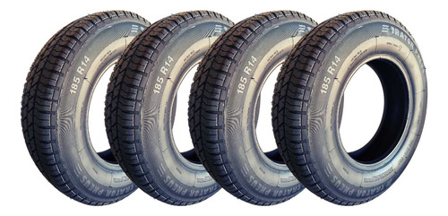 Kit 4 Pneu 185 R 14 Remold + 4 Bico