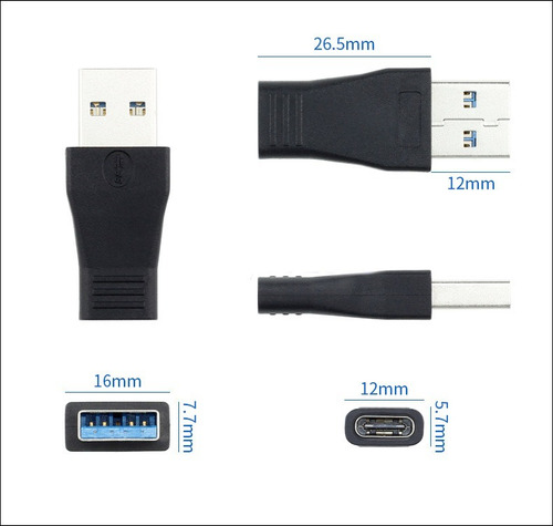 Imagen 4 de 7 de Adaptador Usb-c 3.1 Hembra A Usb 3.0 Macho - Notebook