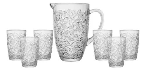 Conjunto 6 Copos 370ml E 1 Jarra 15l Daisy Cristal Wolff Incolor