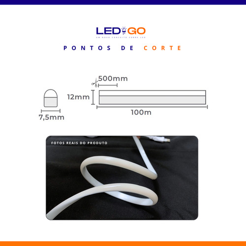 Fita Led Branco Neon 100 Metros Mangueira Flexivel Luz Branco-neutro Tensão de operação