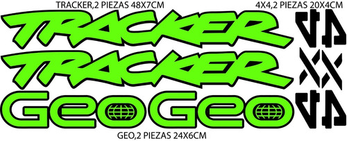 Tracker Geo 4x4 Stickers O Calcamonias Con Contorno De Color