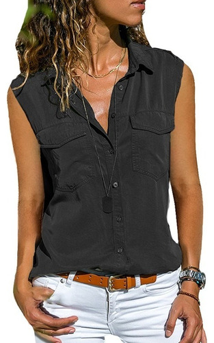 Increible Blusa Dama Sin Mangas Mujer Exclusiva Moda