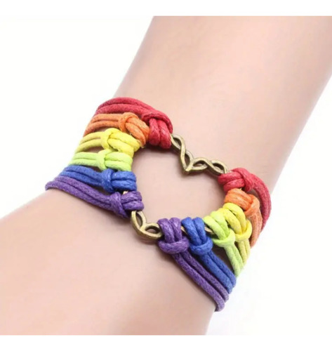 Pulsera Lgbt + Corazón Arcoiris Orgullo Gay Pride