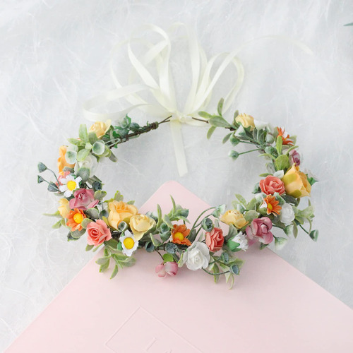 Love Sweety Diadema De Flores Verdes Boho, Corona De Pelo De