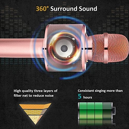 Microfono De Karaoke Bluetooth Inalambrico Bonaok, Maquina D