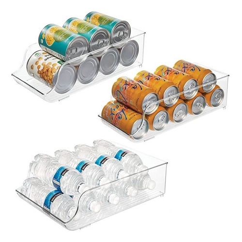 Juego 3 Organizador Cocina Alacena Bebidas Latas Acrilico 