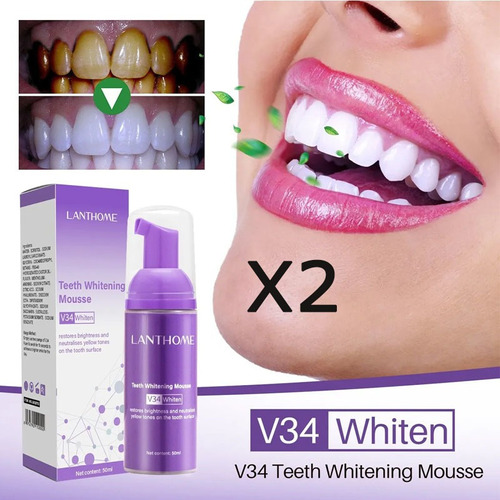 Espuma Blanqueadora De Dientes Lanthone V34, 50 Ml, Paquete