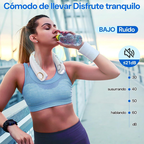 Ventilador Cuello Usb Recargable Ventilador Cuello Sin Aspas