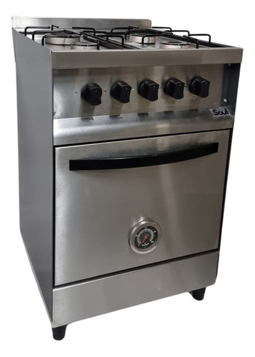 Cocina Industrial Soul 55cm 4 Hornallas Acero Inox Alambre