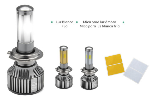 Kit Foco Faro Hid H7 Hiper Led 5mil Lumen 4 Cara Blanco Fijo