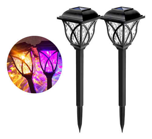 Lámpara Solar Para Césped Con Luz Led Multicolor De Color Bl