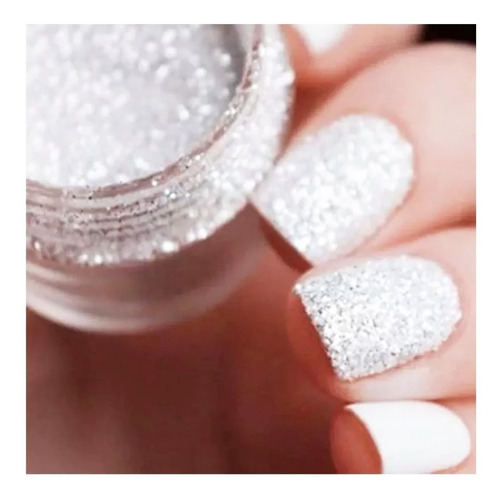 Gibre Glitter Purpurina Blanco Uñas Labios Ojos Cuerpo